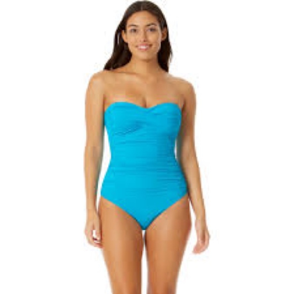 Anne Cole one piece turquoise size 12 swimsuit.